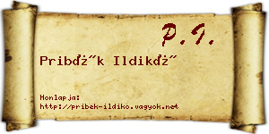 Pribék Ildikó névjegykártya